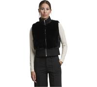Urban Classics Ladies Cropped Faux Fur Vest Weste schwarz in S