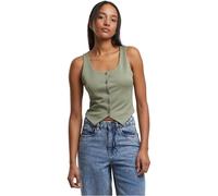 Urban Classics Damen Weste Ladies Jersey Vest, elegante Weste mit U-Ausschnitt und durchgehender Knopfleiste, Größen XS - XL