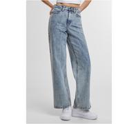 Urban Classics Damen Wide Leg Slit Denim Getönt Hellblau Gewaschen 26