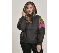 Urban Classics Damen Ladies AOP Mixed Pull Over Jacket Jacke, Mehrfarbig (Black/Leo 01945), Large (Herstellergröße: L)