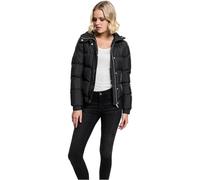 Urban Classics Damen Winterjacke Ladies Hooded Puffer Jacket, gefüttert, Kapuze, Größe L, Schwarz