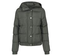 Urban Classics Damen Ladies Hooded Puffer Jacket TB1756 XS, darkolive