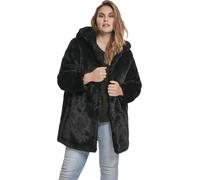 Urban Classics Damen Winterjacke Ladies Hooded Teddy Coat Black-XL