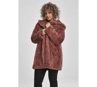 Urban Classics Damen Winterjacke Ladies Hooded Teddy Coat Darkrose-XS