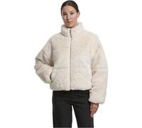 Urban Classics Damen Winterjacke Short Faux Fur Puffer Jacket, kuschelige Kunstfelljacke mit Stehkragen, Größen XS - XL