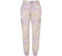 Urban Classics Ladies High Waist Camo Cargo Pants in Gr. 32 in Violet