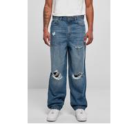 Urban Classics Herren Distressed 90‘s Jeans mid Deepblue Destroyed Washed, 34
