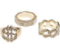 Urban Classics Dollar Ring 3-Pack Gold-S/M