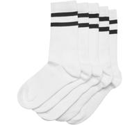 Urban Classics Unisex Socken Double Stripe Socks 5-Pack, 5er Pack Unisex Socken, gestreift, Regular Fit, erhältlich white/black, 35-38