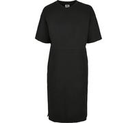 Urban Classics Damen Kleid – Organic Oversized Slit Tee, knielang Kurzarm A-Linie – Schwarz XS