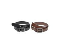 Urban Classics Men's TB7216A-Easy Synthetic Leather 2-Pack Belt, Black/Silver+Brown/Silver, L/XL