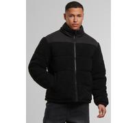 Winterjacke URBAN CLASSICS "Urban Classics Teddy Puffer Jacket", Herren, Gr. M, schwarz, 100% Polyester, mehrfarbig, normal, hoch geschlossener Ausschnitt, Jacken (42105330-M) schwarz