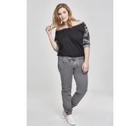 Urban Classics Female Shirt Ladies 3/4 Contrast Raglan Tee Black/Darkcamouflage-5XL