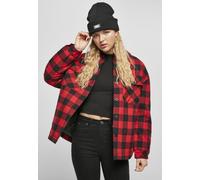 Urban Classics Female Shirt Ladies Flanell Padded Overshirt Black/Red-4XL