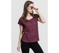 Urban Classics Damen Ladies Long Back Shaped Spray Dye Tee T Shirt, Rot (Burgundy 606), M EU