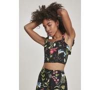 Urban Classics Female Shirt Ladies Valance Top Black Flower-XS