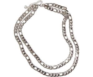 Urban Classics Figaro Layering Necklace Halskette silberfarben