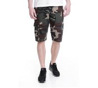 Urban Classics - Fitted Cargo Wood Camo - Shorts - Tarnfarben - W28 - 100% Baumwolle Tarnfarben W28