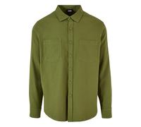 Urban Classics Solid Flanell Shirt Männer Langarmhemd Oliv S 100% Baumwolle Basics