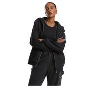 Urban Classics Damen Kapuzenpullover Fluffy Zip Hoody – Flauschig, Reißverschluss, Schwarz