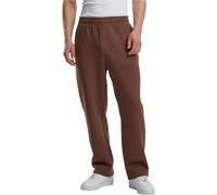 Jogginghose URBAN CLASSICS "Urban Classics Fluffy Trackpants", Herren, Gr. S, US-Größen, chocolatebraun, 70% Baumwolle, 30% Polyester, unifarben, loose fit, Hosen (30199946-S) chocolatebraun