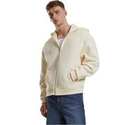 bequemer Urban Classics Herren Hoodie Kordelzug Reißverschluss 330 g/m² mit Baumwolle Ecru-Weiß M