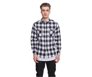 Urban Classics Gekästertes Flanell-Shirt schwarz/weiß XXL