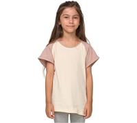Urban Classics Girl's UCK1913-Girls Contrast Raglan Tee T-Shirt, whitesand/duskrose, 134/140