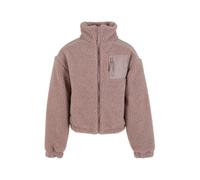 Urban Classics Kinder Winterjacke Girls Sherpa Mix Jacket, Mädchen Sherpa Fleecejacke mit durchgehendem Reißverschluss, Größen 110/116-158/164