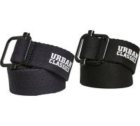 Urban Classics Gürtel Industrial Canvas Belt 2-Pack Black/Navy-S/M