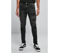 bequeme URBAN CLASSICS Herren Jeans Slim Fit Stretch Reißverschluss mit Baumwolle Schwarz 34/32