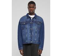 Jeansjacke URBAN CLASSICS "Urban Classics Herren Heavy Ounce Boxy Denim Jacket", Damen, Gr. M, new mid blau washed, 100% Baumwolle, unifarben, normal, amerikanischer Ausschnitt, Jacken Jeansjacke (714