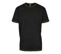 Urban Classics Herren Heavy Oversized Contrast Stitch Tee T-Shirt, Black/electriclime, S