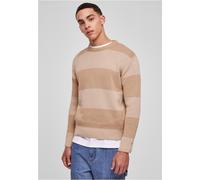 Rundhalspullover URBAN CLASSICS "Urban Classics Herren Heavy Oversized Striped Sweatshirt" Gr. XL, beige (warmsand, wetsand) Herren Pullover (82929660-XL) warmsand, wetsand