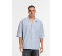 Urban Classics Hemd Boxy Structured Short Sleeves Shirt TB7562 Lightblue/White-2XL