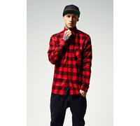 Urban Classics Hemd Checked Flanell Shirt Black/Burgundy-L