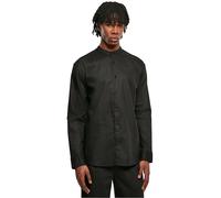 Urban Classics Herren TB6244-Cotton Linen Stand Up Collar Shirt Hemd, Black, M