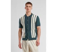Urban Classics Knit Retro Kurzarmhemd 3XL Bottle Green / White Sand