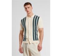Langarmhemd URBAN CLASSICS "Urban Classics Knit Retro Shirt", Herren, Gr. 5XL, US-Größen, sandweiß, bottlegrün, 100% Baumwolle, normal, Hemden (75832134-5XL) sandweiß, bottlegrün