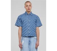 Urban Classics Hemd Laser Check Printed Boxy Shirt TB6694 Bluelasercheck-3XL