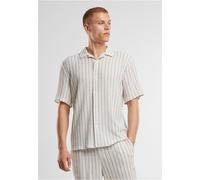 Urban Classics Hemd Striped Crinkle Resort Shirt TB7342 Offwhite/Black-S