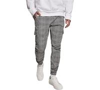 bequeme URBAN CLASSICS Herren Jeans Stretch Reißverschluss Taschen mit Baumwolle Weiß/Schwarz L