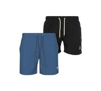 Urban Classics Herren Badehose Block Swim Shorts 2-Pack, 2er Pack Badehose für Männer, schnell trocknend, vintageblue+black, 4XL