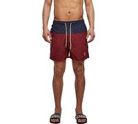 Urban Classics Block Swim Short Herren XL dunkelblau / bordeaux