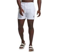 Urban Classics Herren Block Swim Shorts - Badeshorts mit Kordelzug & Taschen, schnelltrocknend, ideal für Strand, Pool & Urlaub,Weiß,4XL