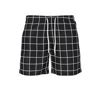 Urban Classics Herren Check Swim Shorts TB2677, color:black/white, groesse herren:L