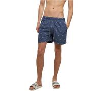 Badeshorts URBAN CLASSICS "Urban Classics Herren Embroidery Swim Shorts", Herren, Gr. M, US-Größen, vintageblau, frostmint, 100% Polyester, Badehosen (79302759-M) vintageblau, frostmint