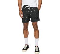 Urban Classics Herren Badehose Embroidery Swim Shorts, Badeshorts mit Miniatur-Stickereien, schnelltrocknend, Black/Palmtree, XL
