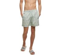 Urban Classics Herren Badehose Embroidery Swim Shorts, Badeshorts mit Miniatur-Stickereien, schnelltrocknend, Frotmint/vintageblue, XL