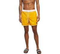 Urban Classics Herren Badehose Retro Swimshorts, Retro Badehose für Männer, mit Kordelzug, White/magicmango, 4XL